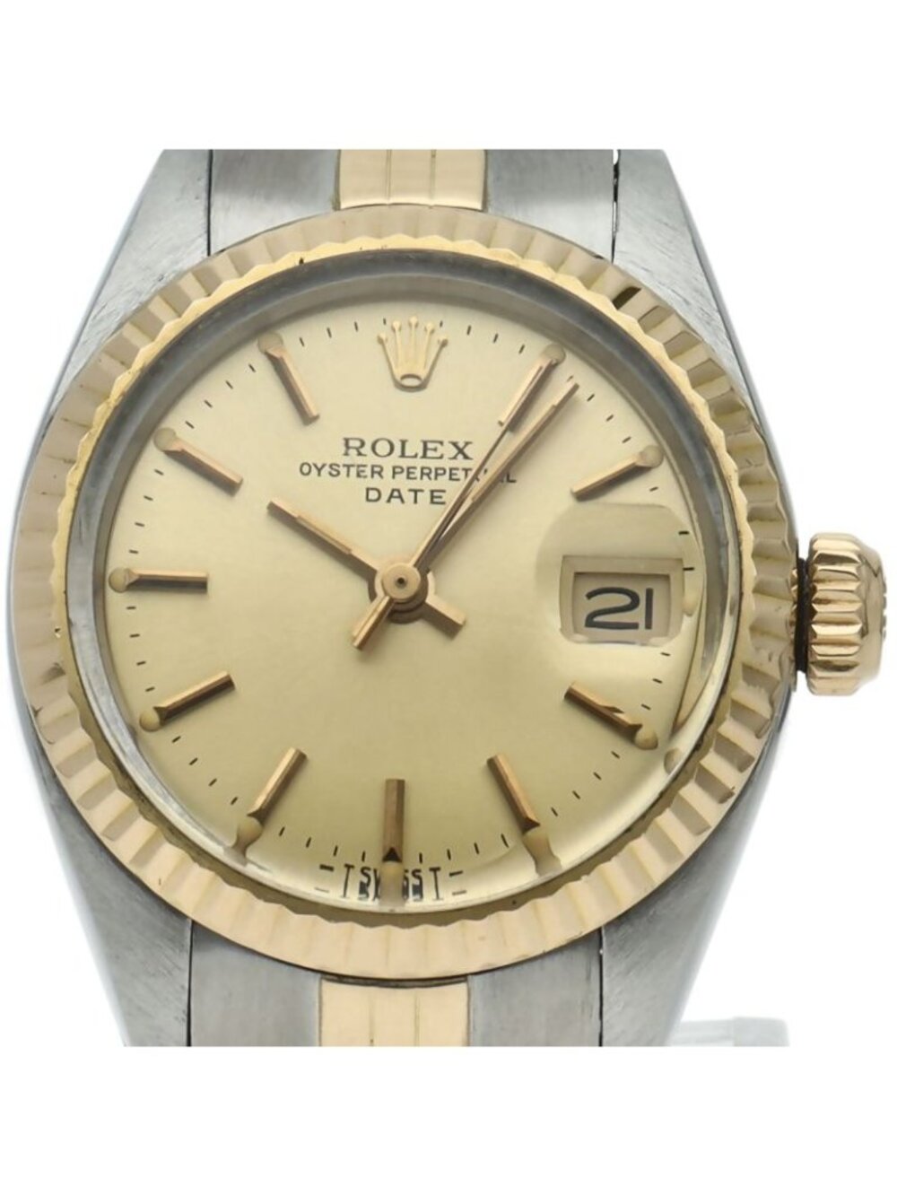 Rolex Oyster Perpetual Date Watch Antique 18k Yellow Gold SS